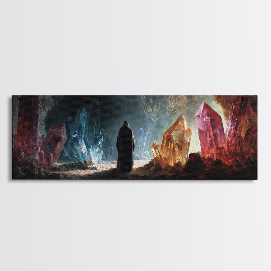 Epic Knight With Sword Standing Over Battlefield Under Fiery Sky Canvas Print Dramatic Medieval Wall Art For Manor or Office Decor