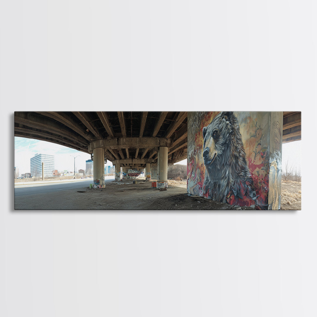 Vibrant Urban Graffiti Tiger Mural In City Street Framed Canvas Print Colorful Street Art Wall Decor