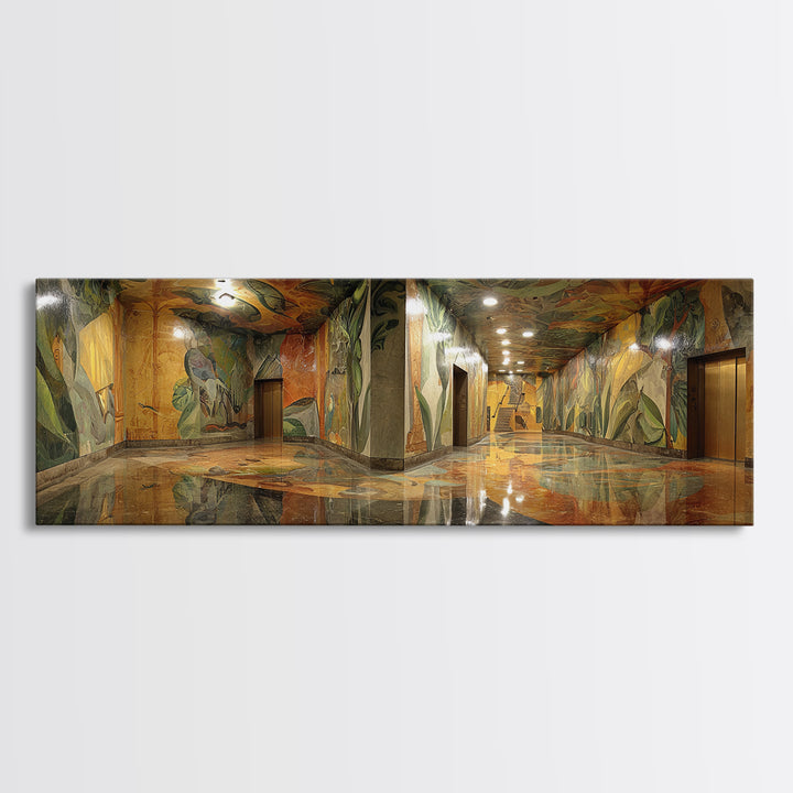 Dramatic Wolf Graffiti Street Art Tunnel Mural Wall Art Canvas Print Bold Urban Decor For Home And Office