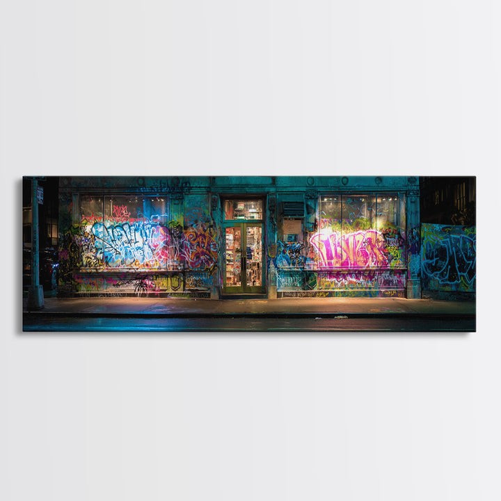 Urban Street Graffiti Art Photography Wall Decor Modern Wall Art Framed Canvas Print For Living Room