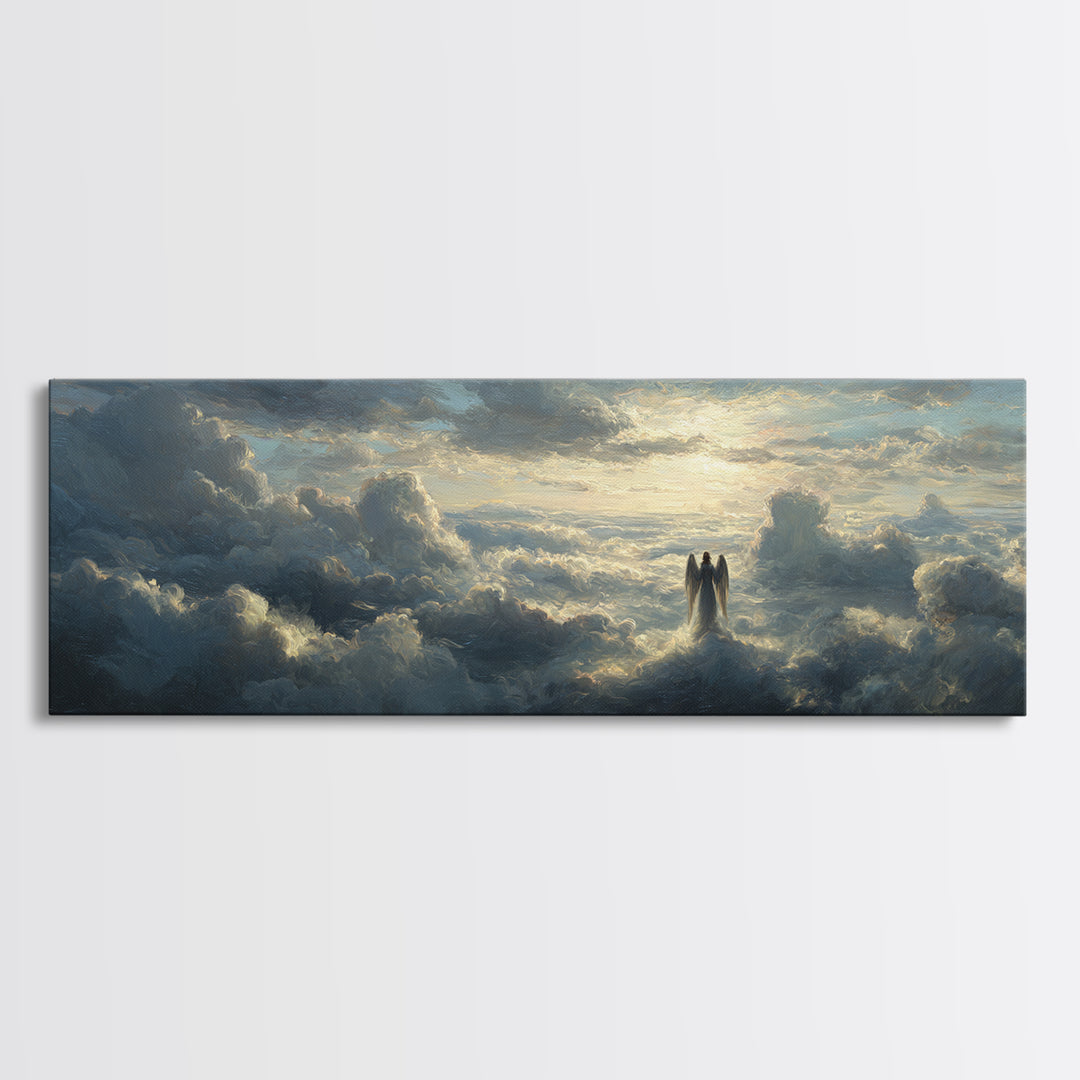 Medieval Knight In Fiery Battlefield Oil Painting Wall Art Large Framed Canvas Print For Home