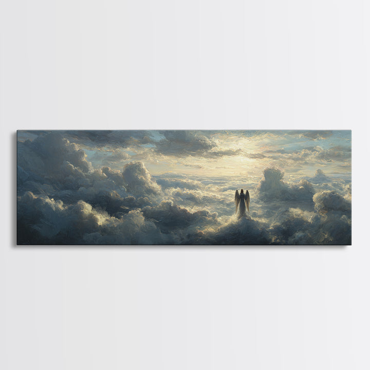 Medieval Knight In Fiery Battlefield Oil Painting Wall Art Large Framed Canvas Print For Home