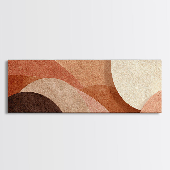 Warm Abstract Arches And Circles Canvas Print, Terracotta Neutral Wall Art, Organic Modern Decor, Earth Tone Bedroom Print