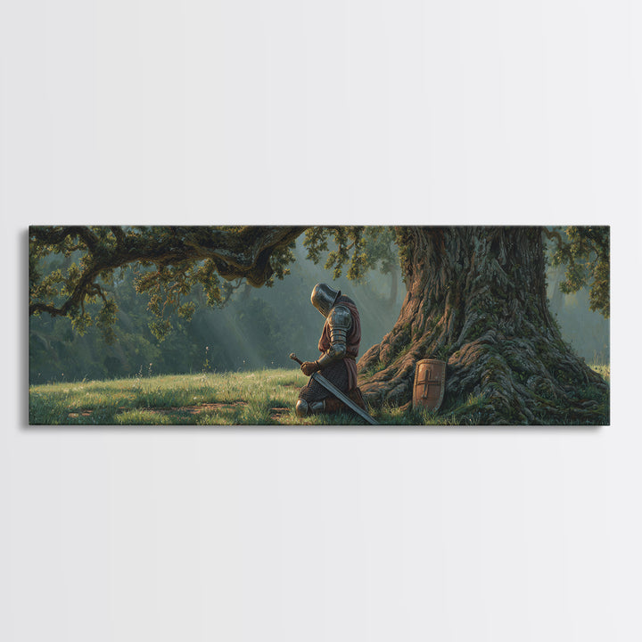 Sunlit Kayakers On Sparkling River Surrounded By Mountain Landscape Wall Art Canvas Print For Nature Lovers