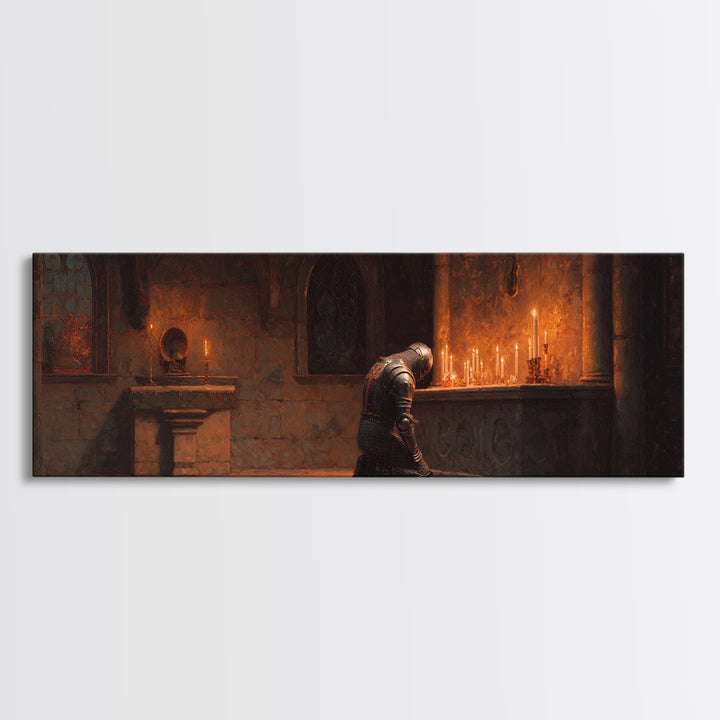 Sunlit Medieval Church Interior With Dramatic Lighting And Arches Framed Canvas Print For Timeless Wall Art And Rustic Home Decor
