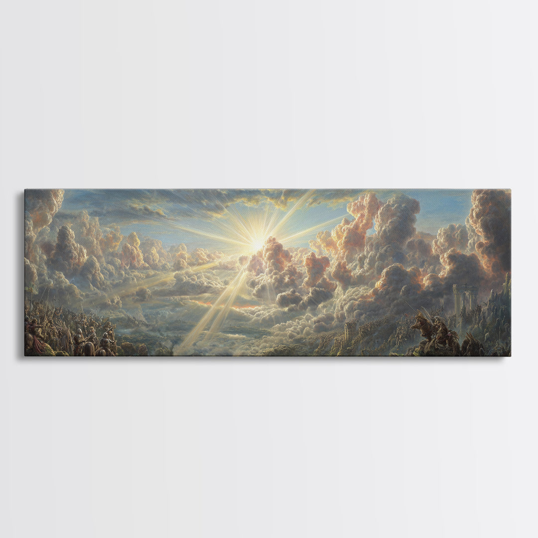 Majestic Lions Resting in Cave Wildlife Painting Wall Art Framed Canvas Print for Rustic Home and Living Room Decor