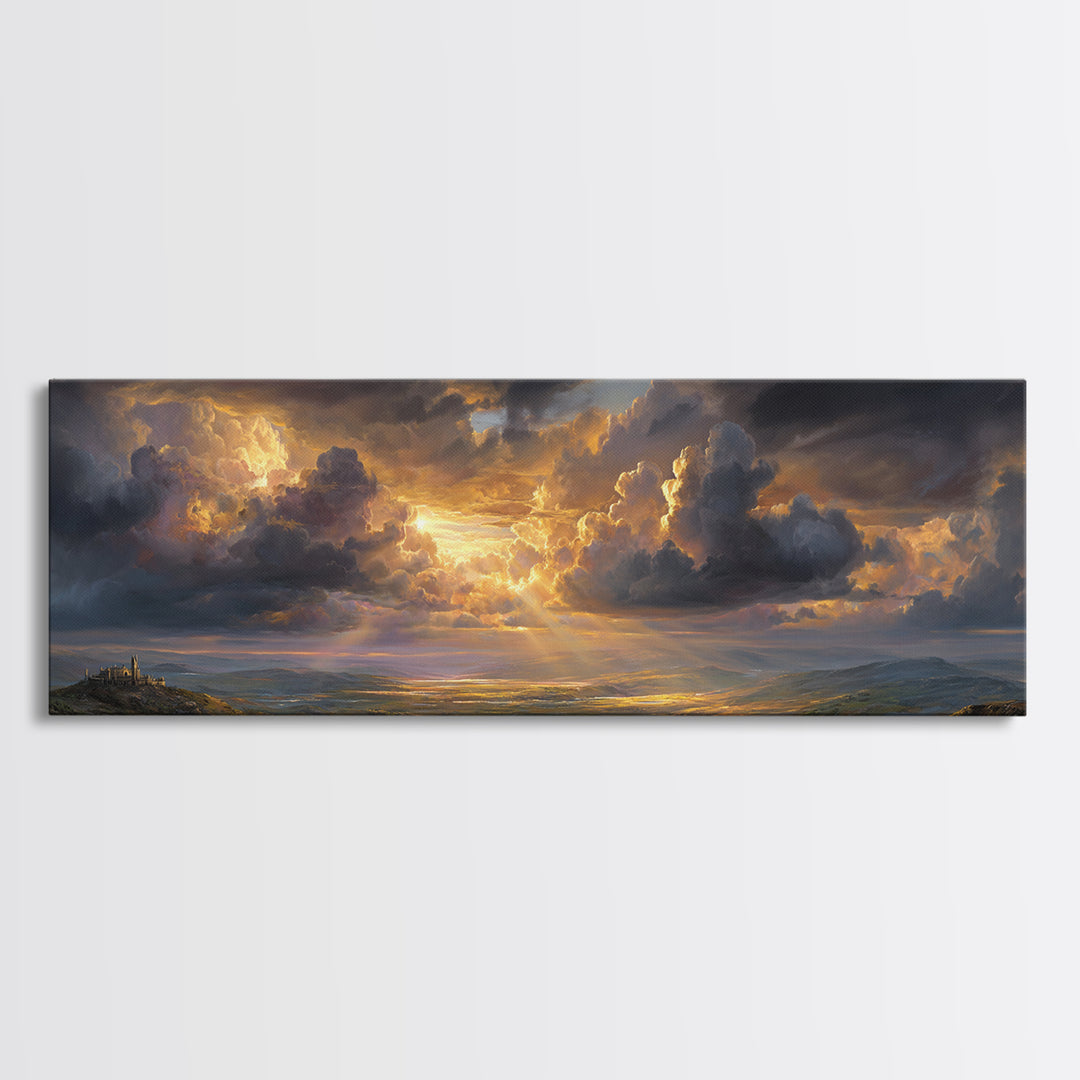 Peaceful Dawn Over Tranquil Forest Lake Canvas Print Misty Morning Nature Wall Art For Living Room Decor