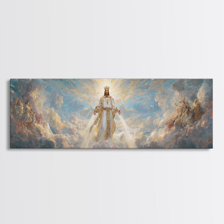 Surreal Underwater Dragon Resting On Treasure Hoard Fantasy Wall Art Canvas Print For Bedroom Or Gaming Room Decor