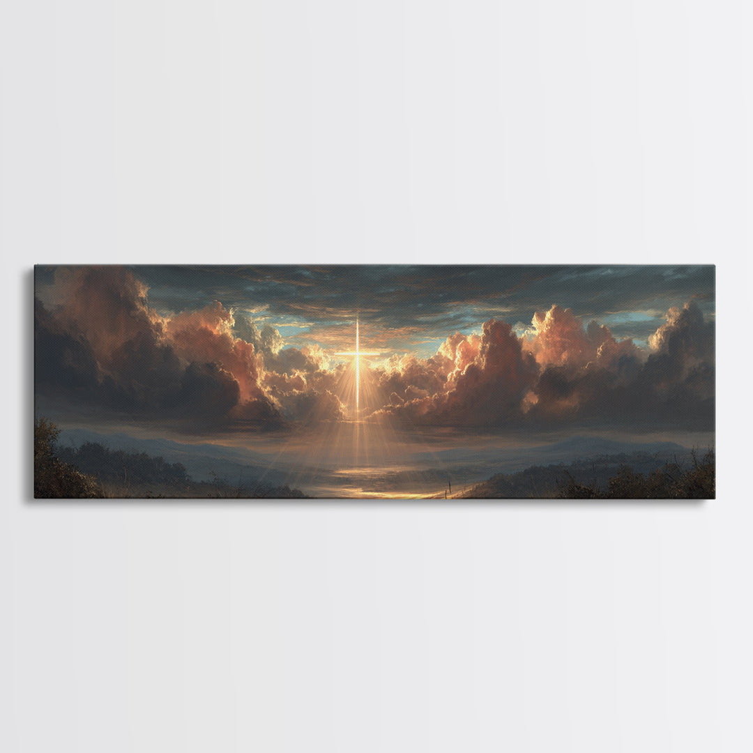 Towering Dragon Breathing Fire Over Burning Village Fantasy Artwork Canvas Print Large Wall Art For Dramatic Home Decor