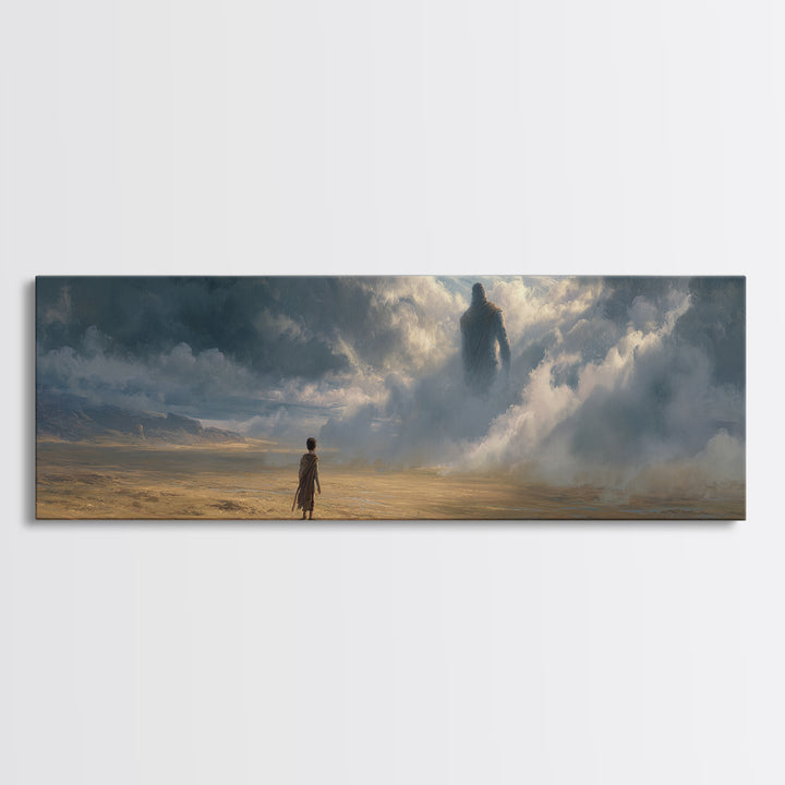Dramatic Fantasy Seascape With Towering Waves And Magical Cloud Figure Wall Art Canvas Print For Coastal Or Nautical Decor