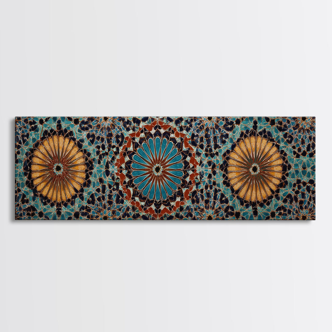 Beautiful Tile Mosaic Traditional Moroccan Pattern Art Canvas Print Wall Art For Elegant Home Decor And Cultural Style