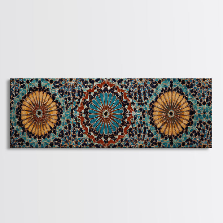 Beautiful Tile Mosaic Traditional Moroccan Pattern Art Canvas Print Wall Art For Elegant Home Decor And Cultural Style