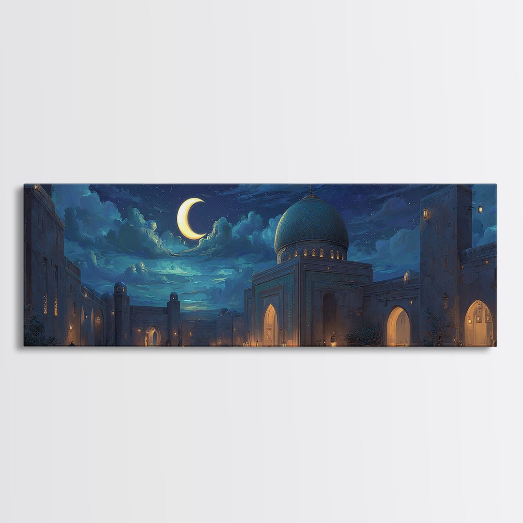 Intense Historical Astronomy Scholar Under Starry Sky Painting Wall Art Canvas Print For Spiritual And Educational Decor