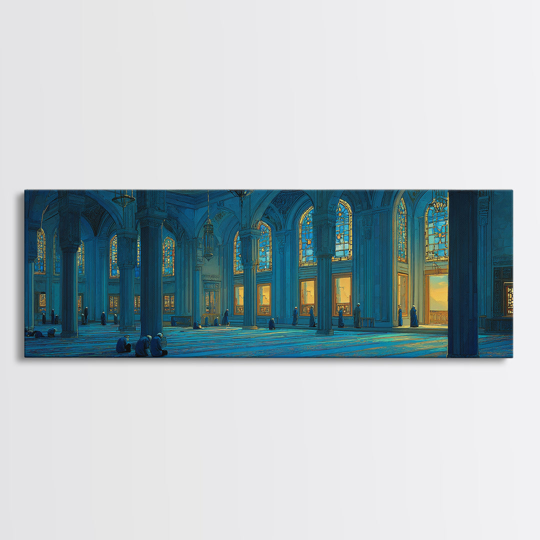 Magical Twilight Garden With Glowing Butterflies And Stone Path Framed Canvas Print