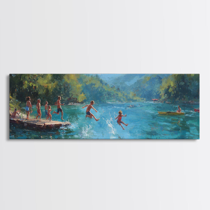 Starry Night Desert Landscape With Palm Trees And Campfire Beautiful Celestial Wall Art Canvas Print