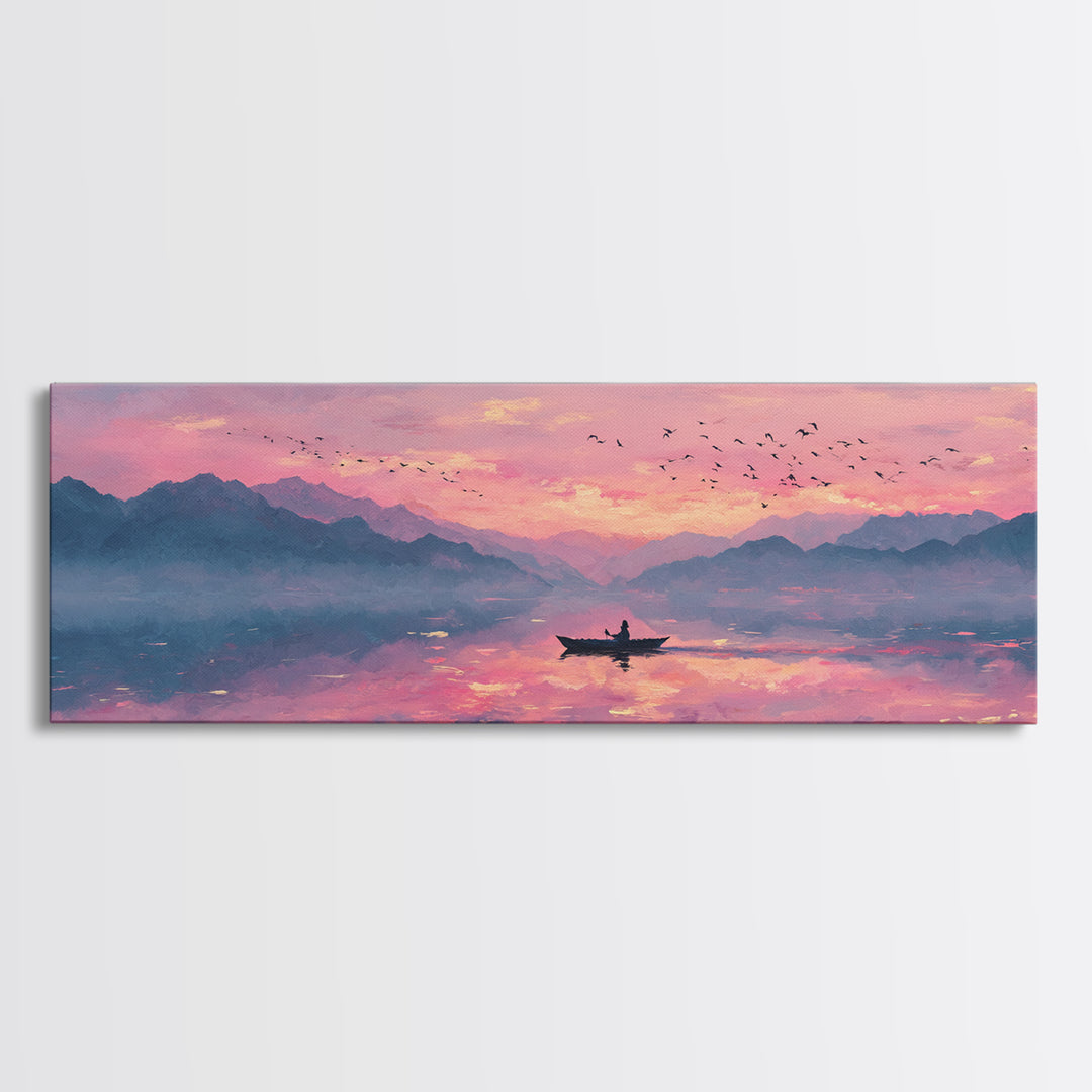Vibrant Fantasy Dragon In Glowing Stormy Night Sky Dramatic Surreal Wall Art Framed Canvas Print For Unique Home Decor And Gift