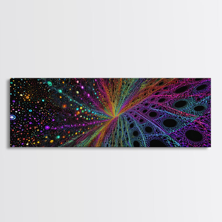 Rainbow Fractal Starburst Abstract Wall Art, Psychedelic Space Canvas Print, Colorful Modern Decor, Cosmic Gallery Gift Idea