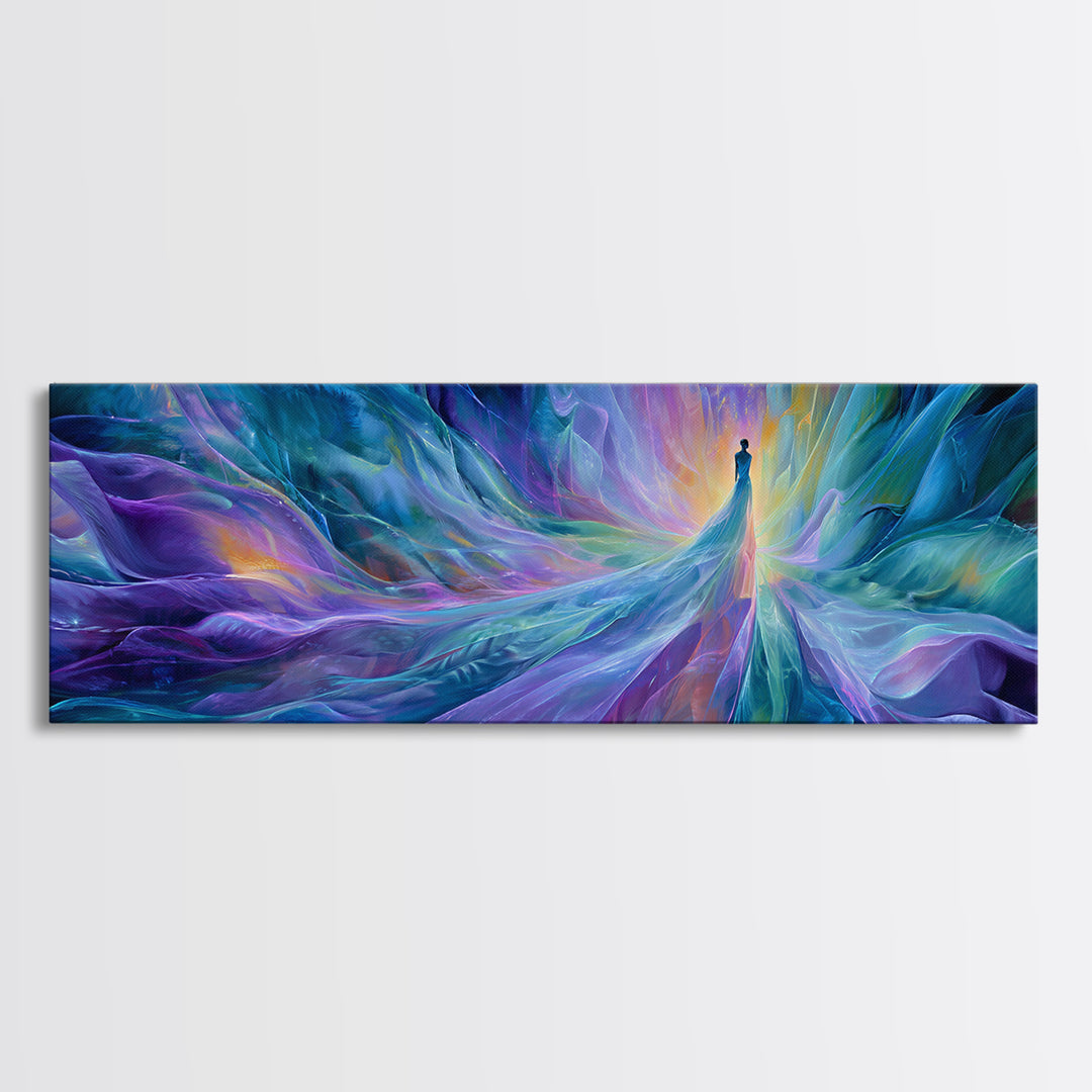 Ethereal Ice Queen In Blue Abstract Canvas Print, Dreamy Fantasy Wall Art, Calming Modern Bedroom Home Decor, Gift For Her