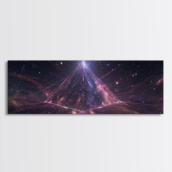 Cosmic Pyramid Galaxy Wall Art, Celestial Abstract Canvas Print, Space Decor, Sci Fi Wall Decor, Mystical Astronomy Art Print