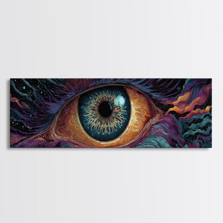 Surreal All Seeing Cosmic Eye Wall Art, Mystical Psychedelic Canvas Decor, Spiritual Wall Art Print, Modern Home Decor, Gift For Her