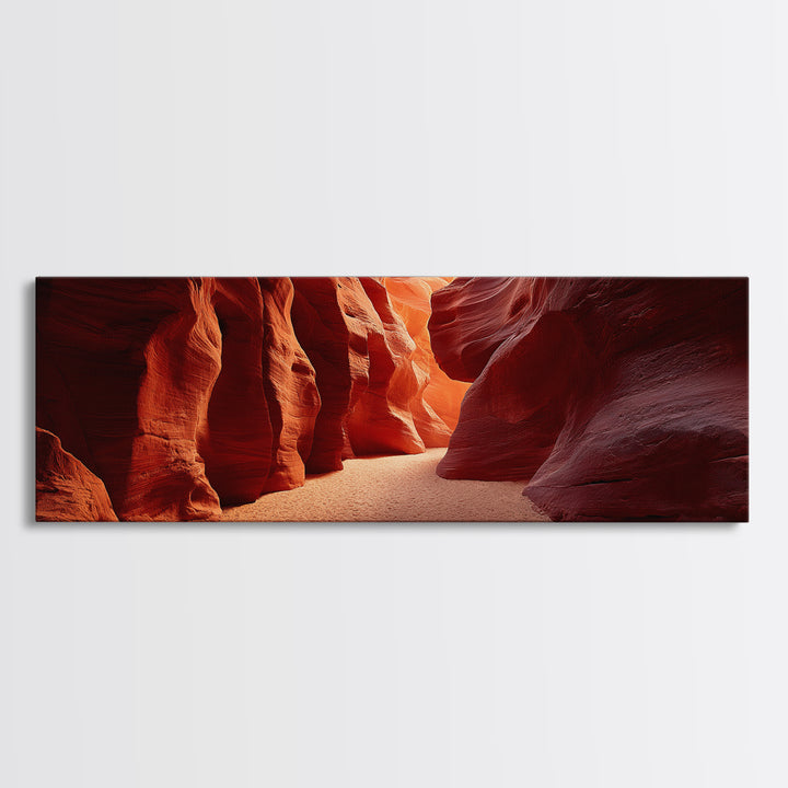 Red Slot Canyon Sunbeam Canvas Print, Southwestern Wall Art, Desert Landscape Decor, Arizona Travel Poster, Earth Tone Decor