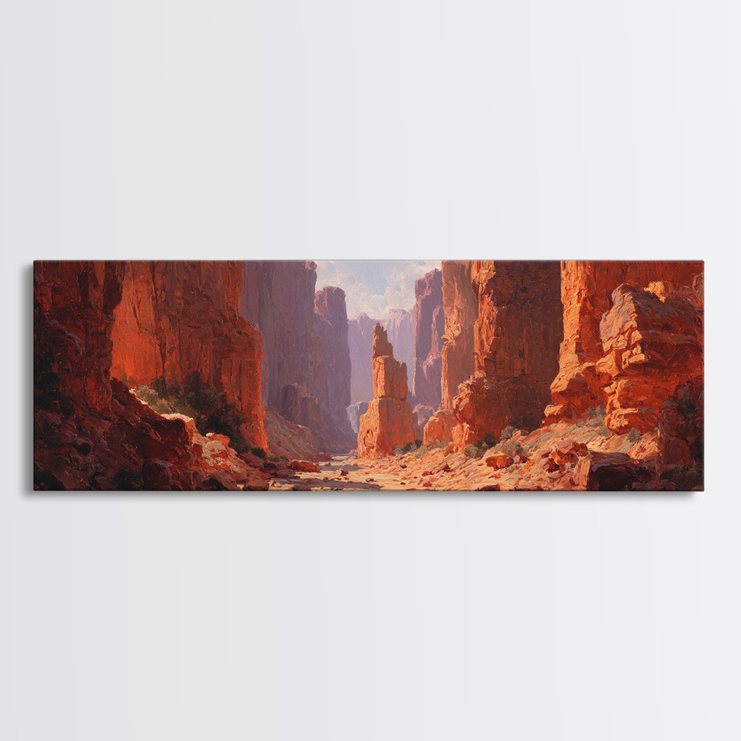Red Rock Desert Canyon Wall Art, Southwestern Landscape Canvas Print, Western Decor, Earth Tone Decor, Large Horizontal Art