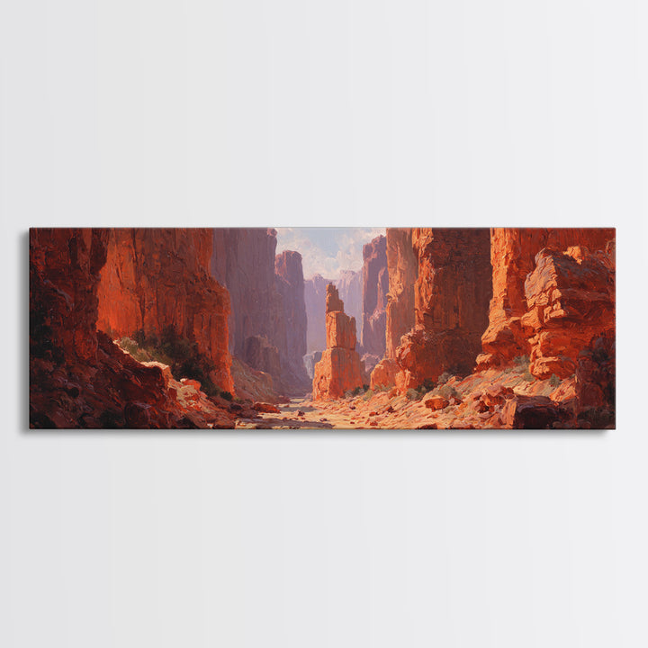 Red Rock Desert Canyon Wall Art, Southwestern Landscape Canvas Print, Western Decor, Earth Tone Decor, Large Horizontal Art