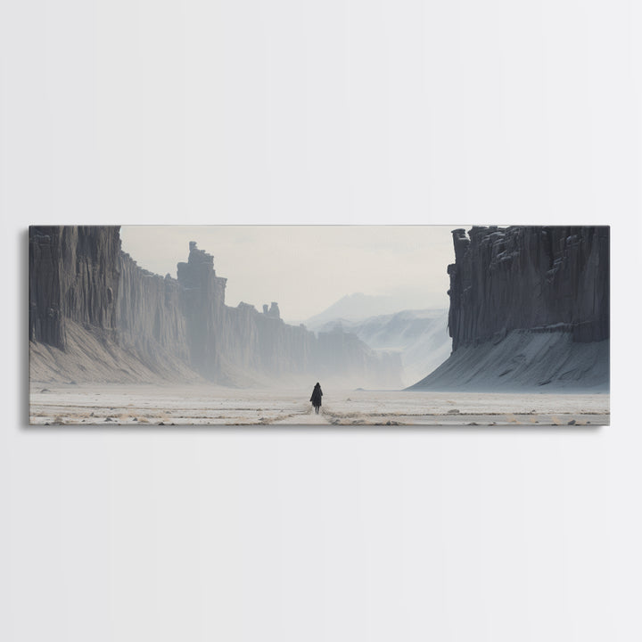 The Wanderer - Framed Canvas Print - Scifi Wall Art - Game Room Decor - Gamer Gift - Mancave Wall Art