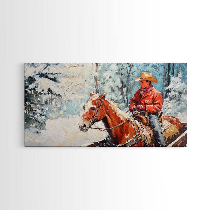 Minimalist Framed Canvas Print of a woman in a pink blouse and cowboy hat, offering modern farmhouse decor art with a hint of rustic charm