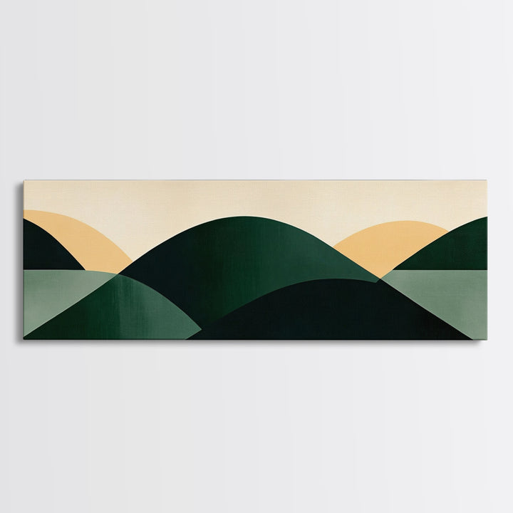 Abstract Mid-Century Modern Geometric Shapes Wall Art, Framed Canvas Print, Mid Century Modern Home Decor, Above Sofa or Bed Boho Art