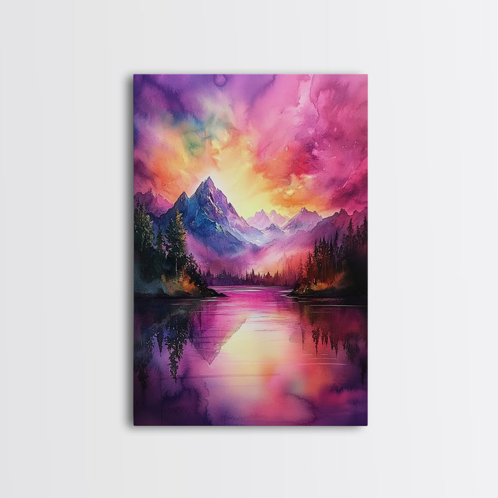 Cute Fantasy Landscape Wall Art Canvas Print, Nursery Decor, Kid's Room Wall Art, Home Decor For Girl's Dorm