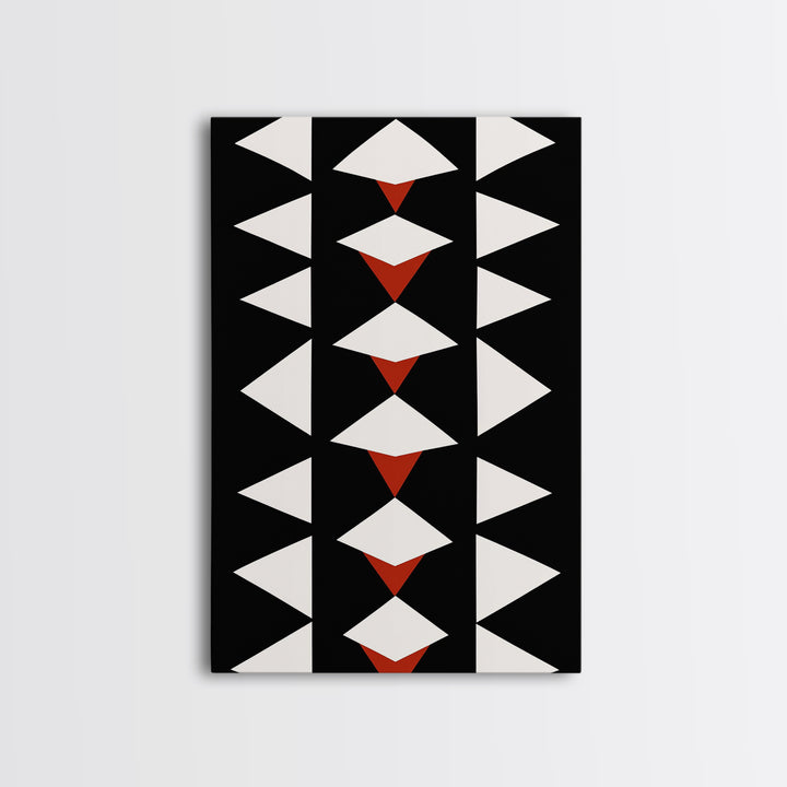 Arrow Panel Canvas Print, Boho Art, Wood Panel Canvas, Terracotta Art, Aztec Art, Retro Mid Century Modern Geometric Wall Art