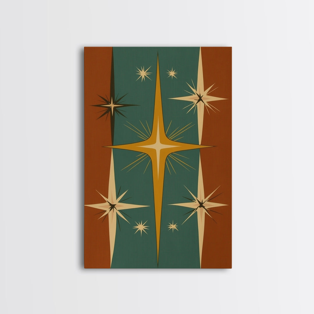 Mid-Century Modern Star Burst Wall Art, Home Decor Wall Art, Atomic Age Home Decor, 1950s Style Art
