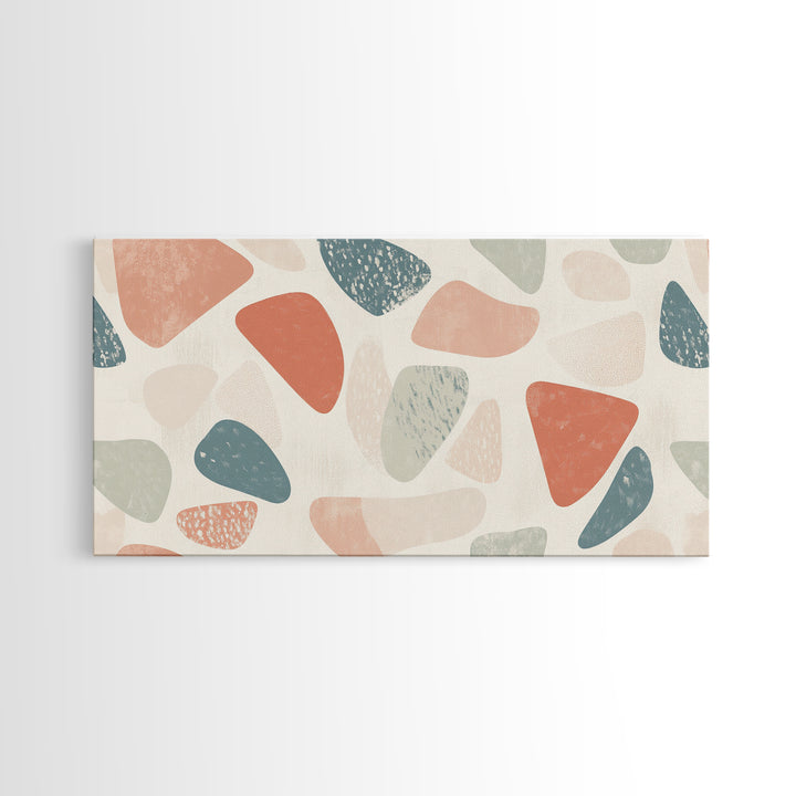 Abstract Shapes Geometric Wall Art Canvas Print, MCM Style Home Decor, Above Sofa Art Home Decor