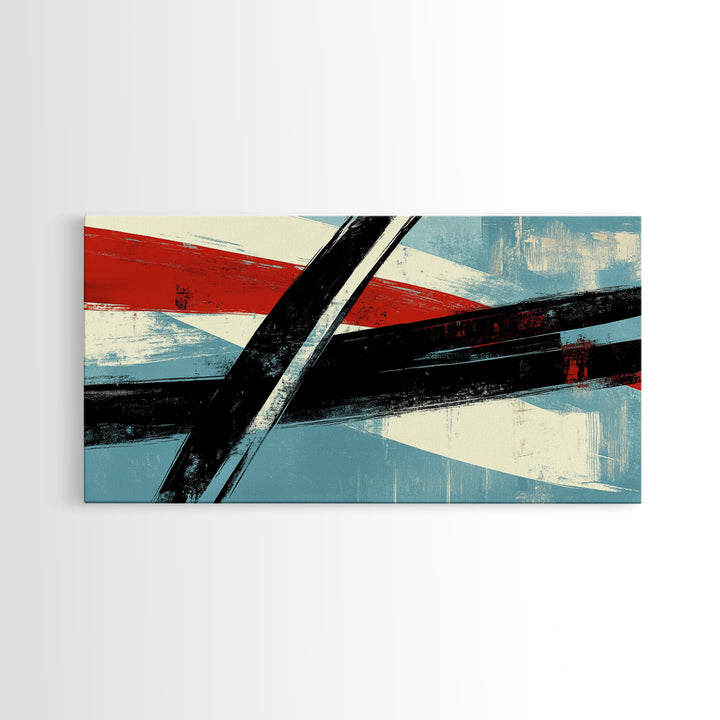 Brush Strokes - Canvas Print - Midcentury Modern Wall Art - Wood Framed Art - Home Decor
