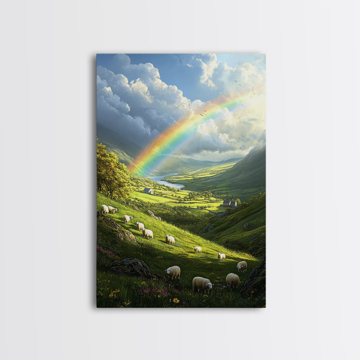 A Rainbow Over Ireland, Ireland Landscape Painting Print, Irish Decor, Ireland Wall Art, Ireland Inspired Home Decor