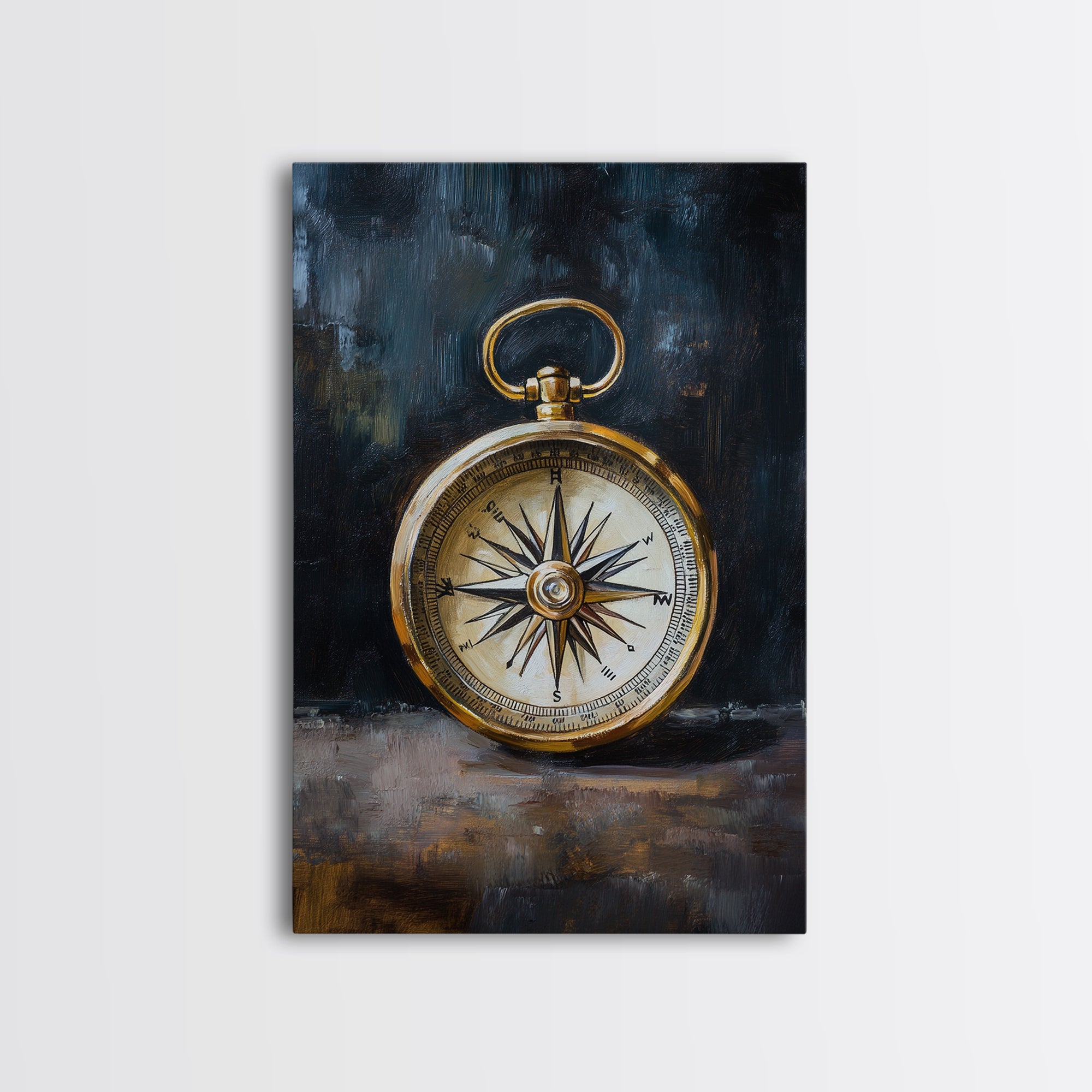 Weathered Compass Wall Art, Nautical Coastal Home Decor Wall Art Frame ...