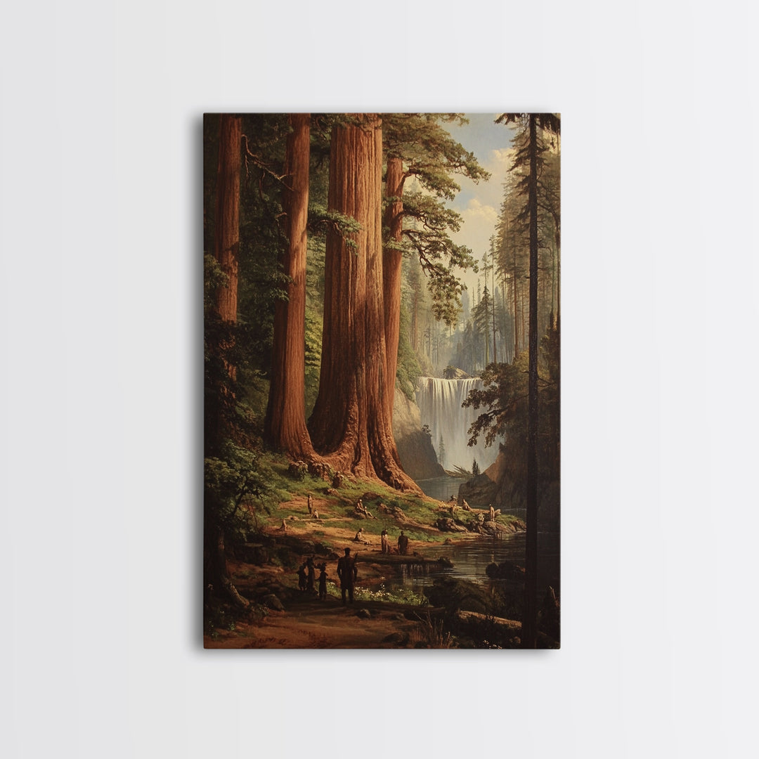 The Redwoods of California, Ancient California Canvas Print, Fantasy Decor, California Wall Art, Tall Redwood Trees Painting