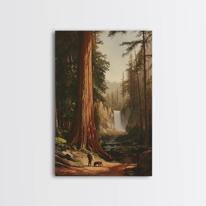 California Wall Art Framed Canvas Print, Redwood Trees, Fantasy Decor