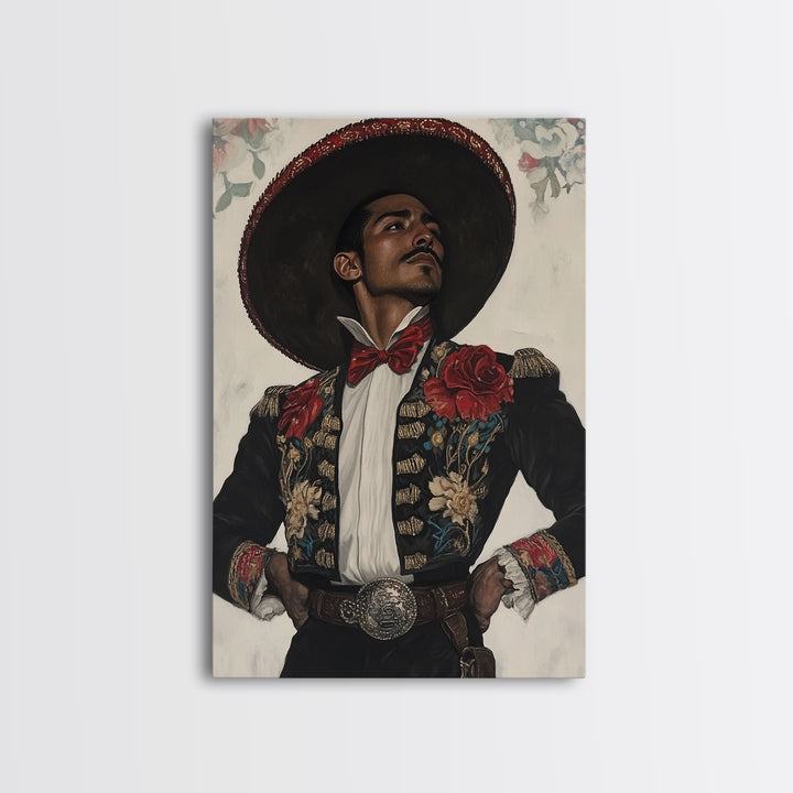 The Matador Painting Print, Chicano Art Framed Canvas Print, Traditional Mexican Wall Decor, Mexican Wall Art, Cultural Decor, Vibrant Decor