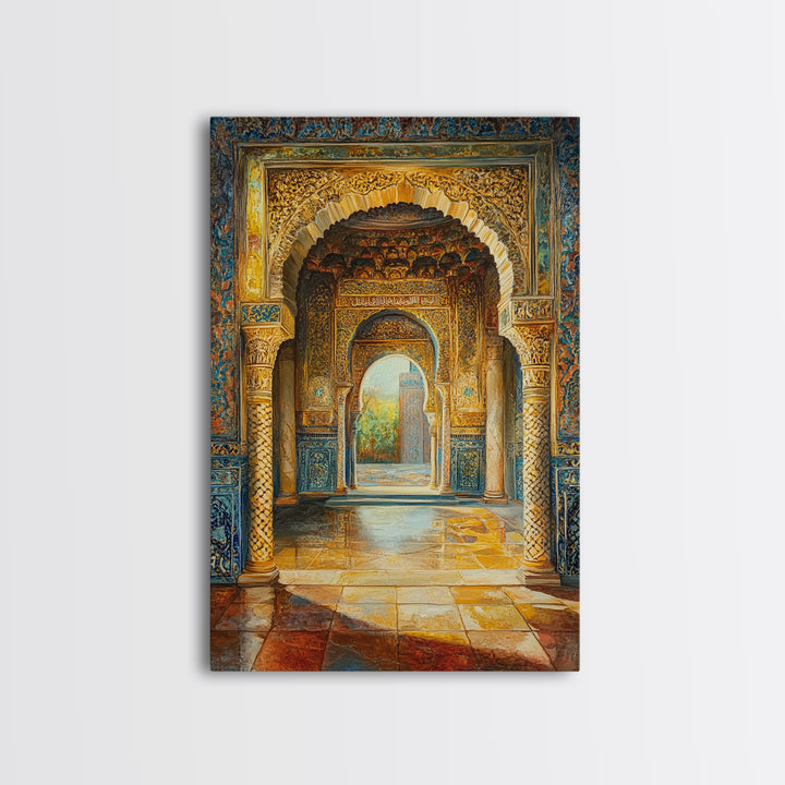 Painting Print of a Morrocan Scene, Moroccan Style Artwork, Moroccan Painting, Arabic Inspired Wall Art