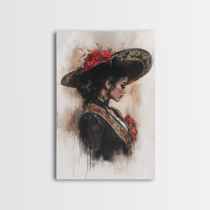 Chicano painting Print, Mexicano Wall Art, Female Matador, Female Bull Fighter Painting Print, Chicano Wall Art, Tejano Decor