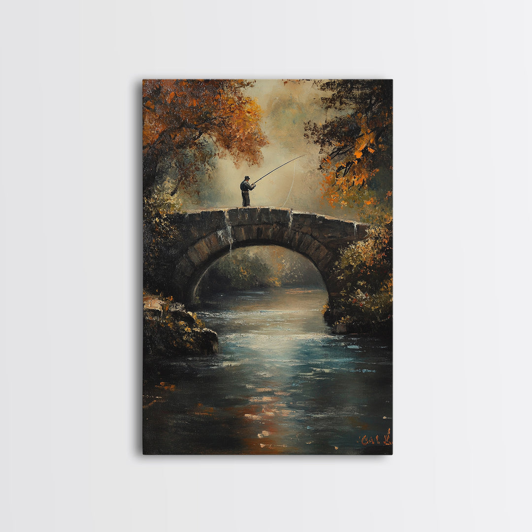 Fly Fishing Art Print on Canvas - Outdoors Gift Idea - Gift For Dad - Fly Fishing Art - Fly Fishing Painting - Trout Fishing - Outdoorsman Gift