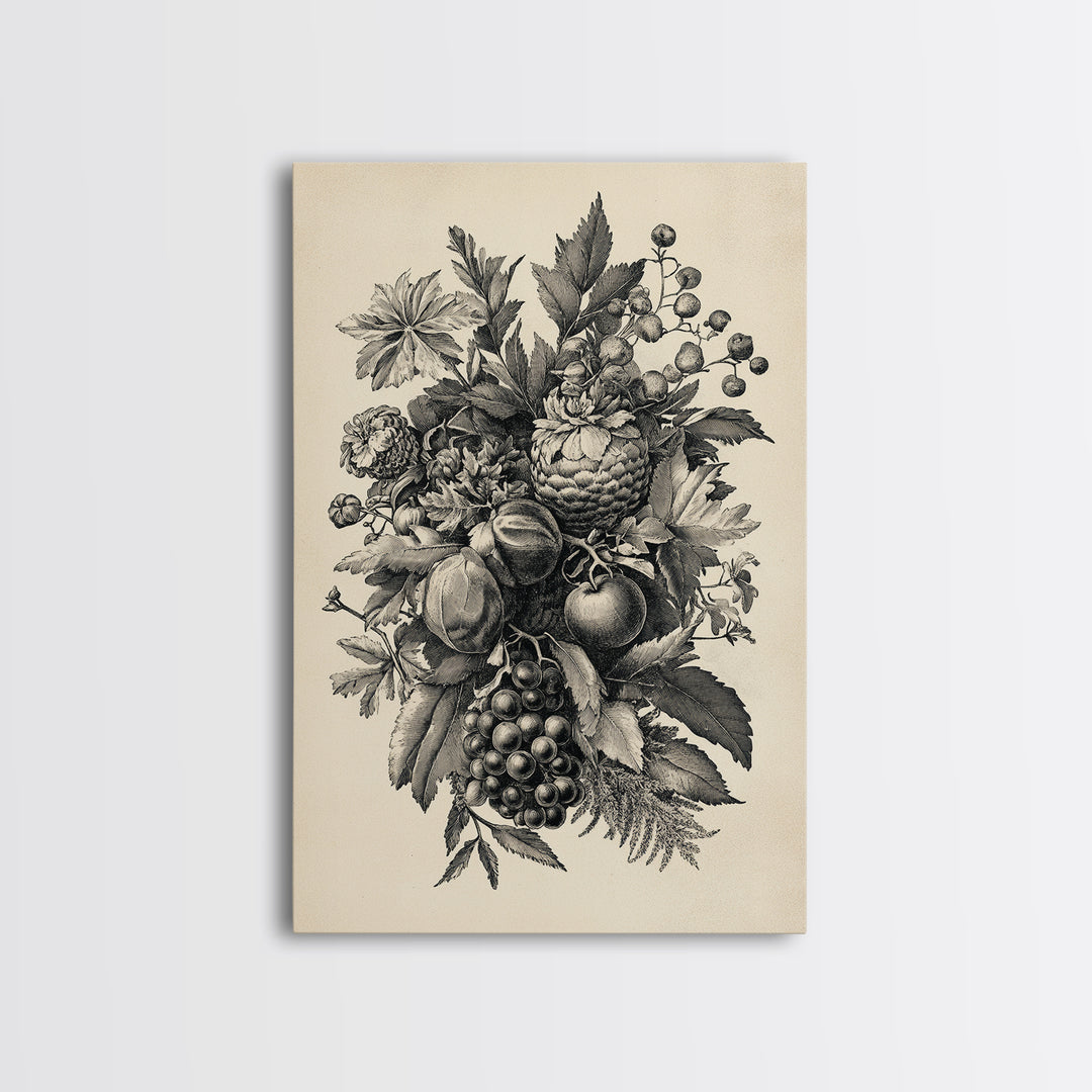 Vintage Christmas Wall Art Canvas Print - Framed Canvas - Minimalist Christmas Art - Boho Christmas Art - Rustic Christmas Art