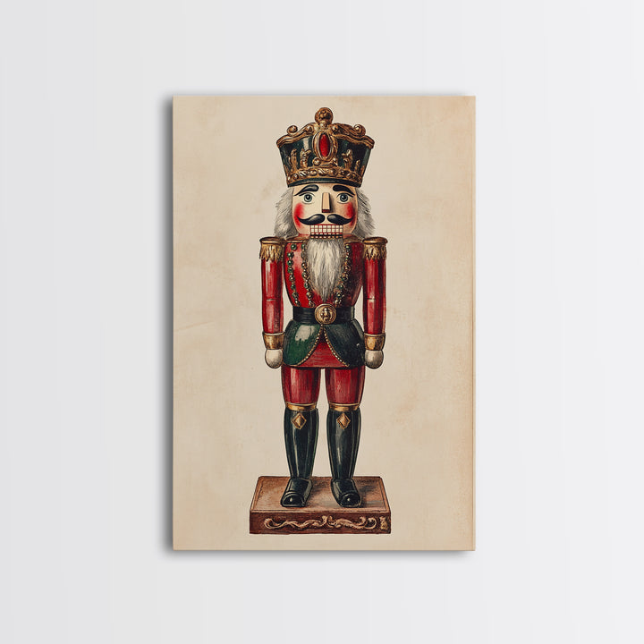 Sketch of a Nutcracker Canvas Print - Framed Canvas - Minimalist Christmas Art - Boho Christmas Art - Rustic Christmas Art
