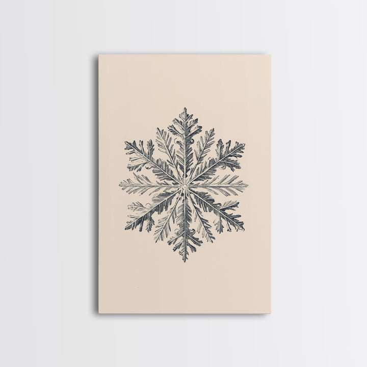 Snowflake Canvas Print - Framed Canvas - Minimalist Christmas Art - Boho Christmas Art - Rustic Christmas Art - Winter Decor - Winter Art