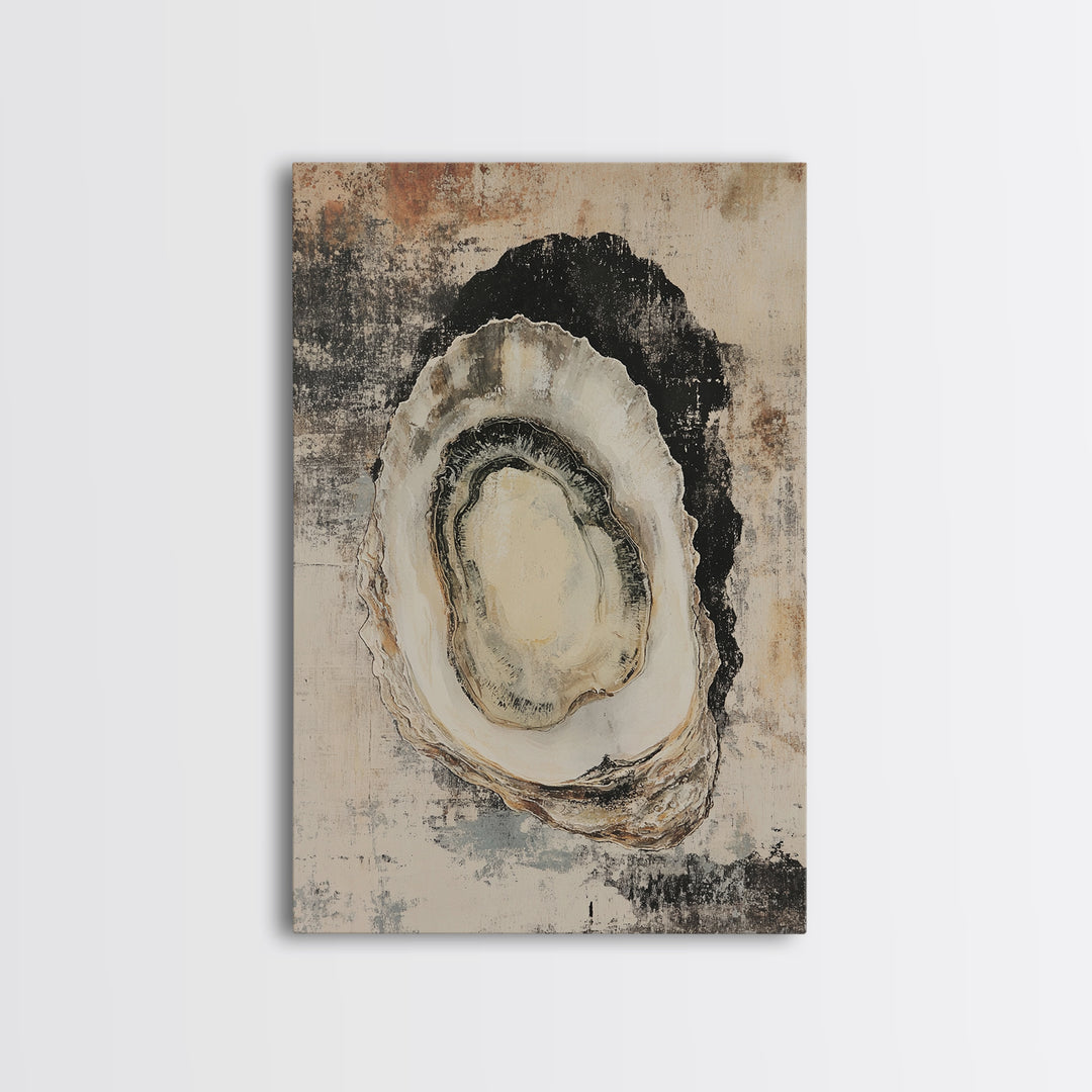 Oyster Painting Print Coastal Watercolor Wall Art Sea Shell Print Minimalist Poster Oyster Shell Painting Oyster Shell Art