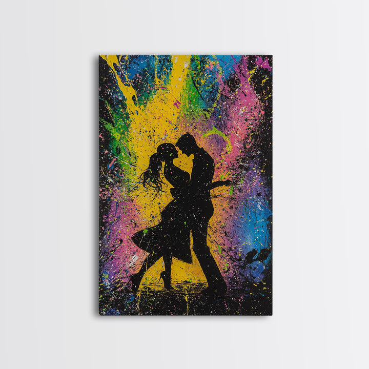 Couple Dancing Painting Canvas Print, Wood Frame Art, Couple Painting, Art For Couples, Wedding Gift, Engagement Gift Idea