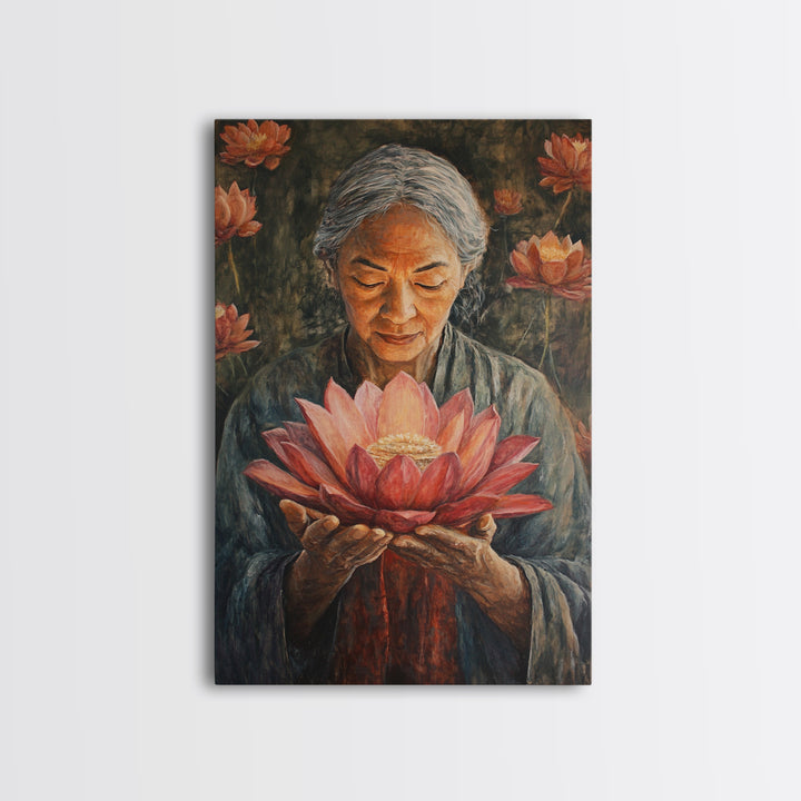 Bahai Wall Art Framed Canvas Print, Retro Abstract Wall Art, Living Room Decor