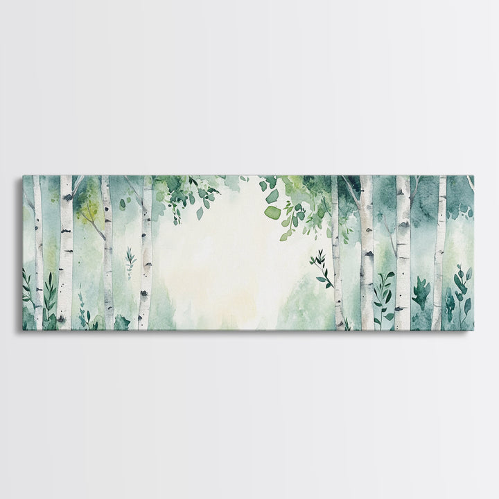 Aspen Trees Oil Painting Canvas Print, Autumn Aspens Print, Muted White Tree Wall Art Country Farmhouse Wall Art Birch Tree Art